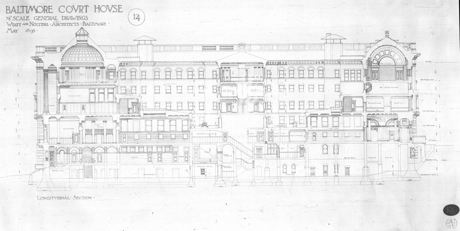 Cross Section of Courthouse, Baltimore City Archives